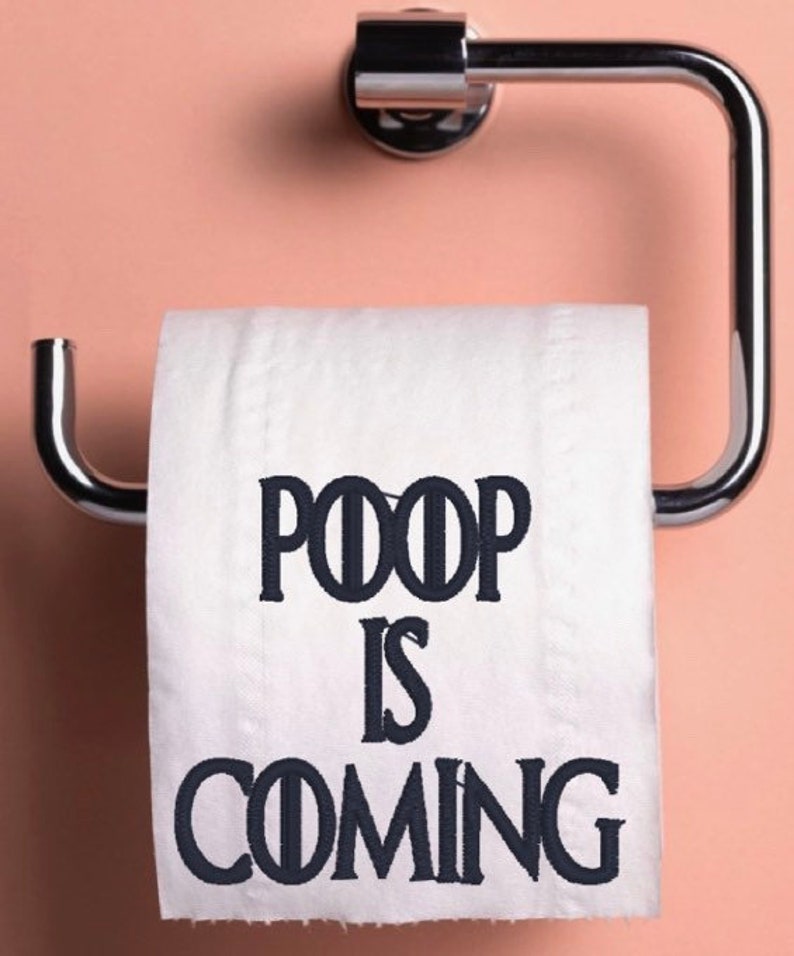 Poop is Coming Embroidered Toilet Paper Roll Etsy