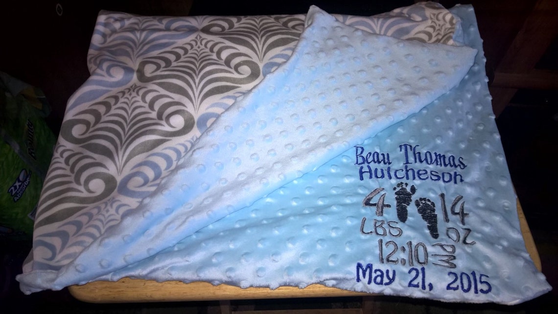 Custom Baby Blanket Baby Birth Announcement Blanket.sale Etsy