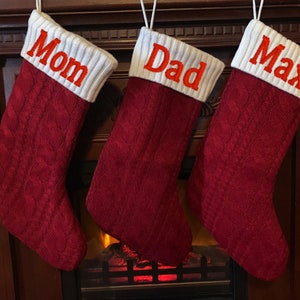 Embroidered Christmas Stocking Knit Christmas Stocking Personalized Christmas Stocking Christmas Stockings Embroidered Christmas Stocking