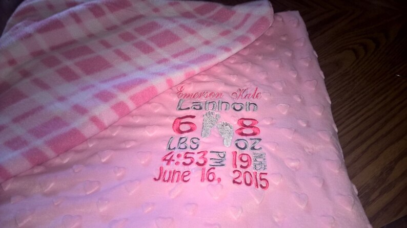 Custom baby blanket~ baby birth announcement blanket set of 2 blanketsCyber MondaySale