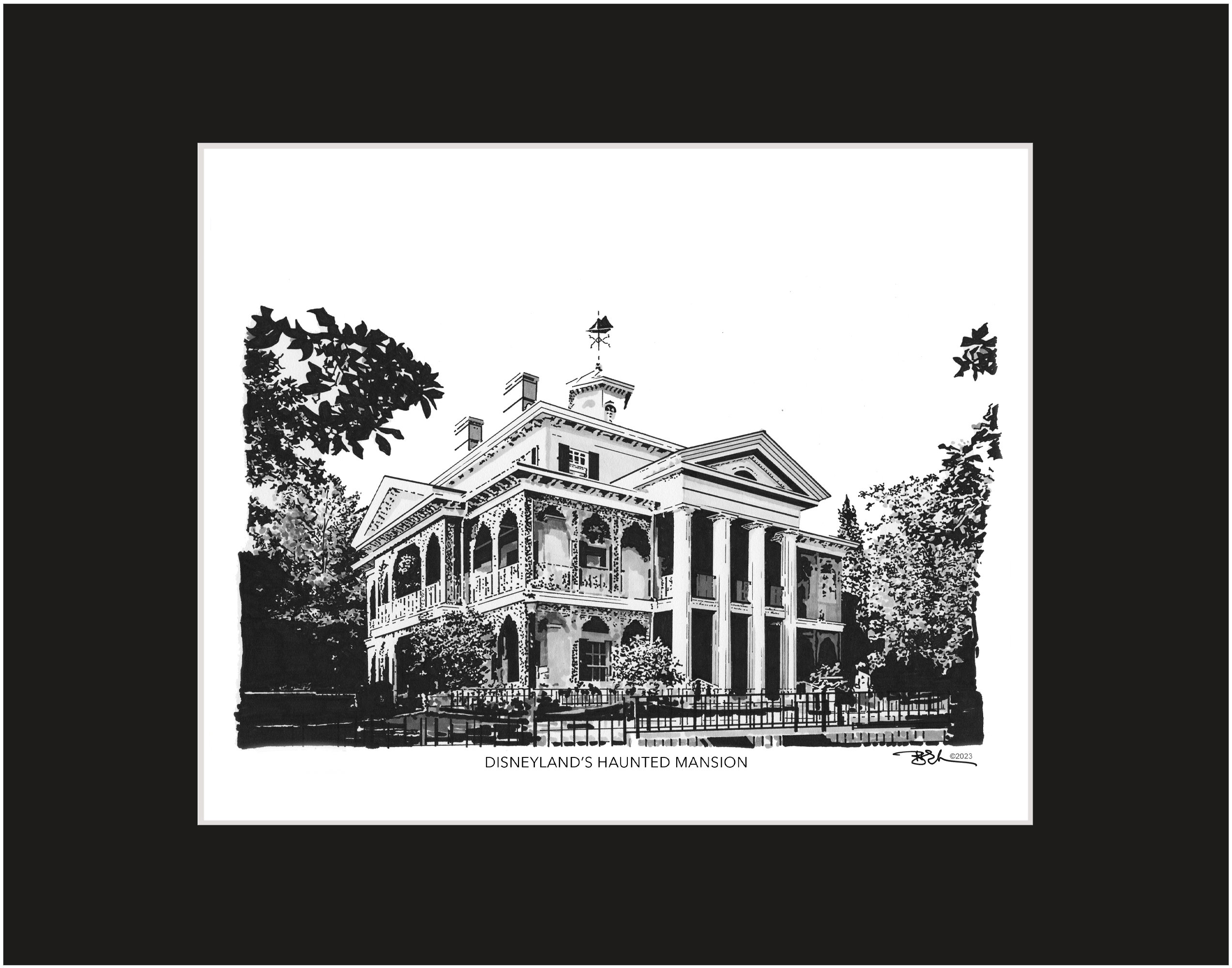 Disneyland s Haunted Mansion • Drawing by N Blake Seals Etsy