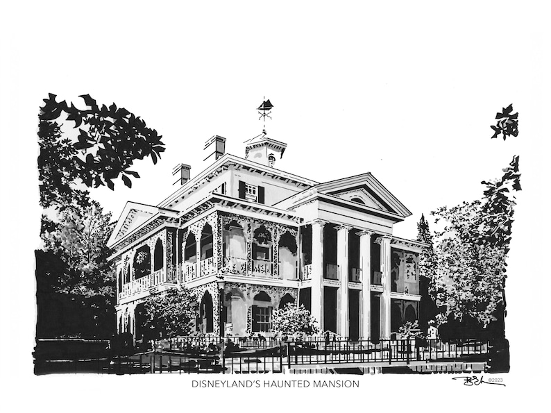 Disneyland s Haunted Mansion • Drawing by N Blake Seals Etsy