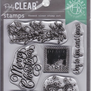 CM386 From the Vault Winter Joy - Juego de sellos transparentes de 4" x 6" Hero Arts NIP 085700923408