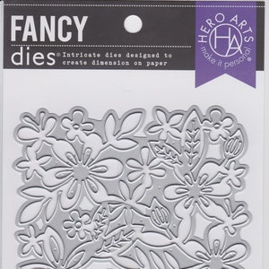 DI596 Matrices de découpe Flower Garden Fancy, superposition de papier Hero Arts NIP 085700920193