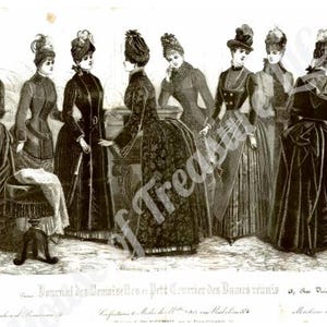 Diário Des Demoiselles (Diário de Moças) No4492 Grande tamanho francês antigo reproduzido 20x10,5 pol. Imagem de litografia para download para impressão