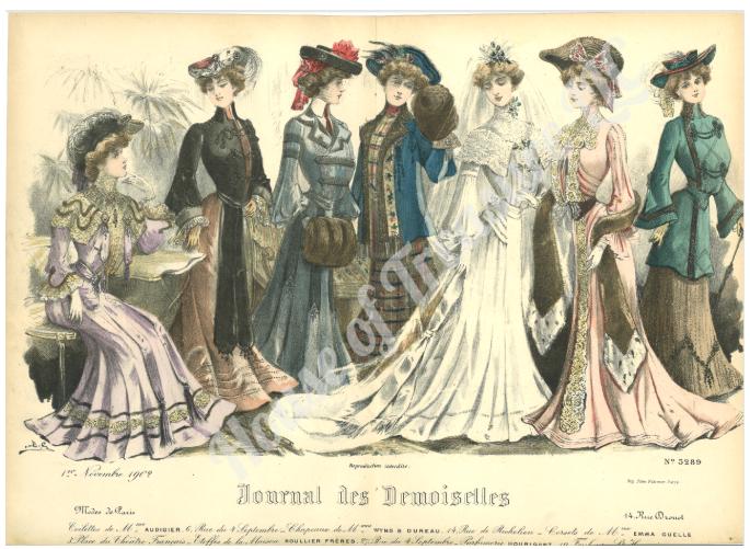 フランスのファッション プリント: Journal Des Demoiselles、1885