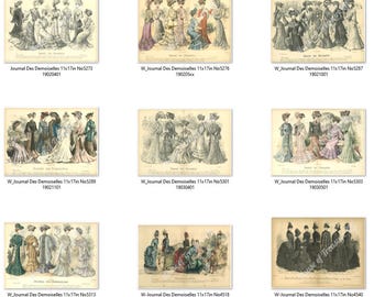 Impresión de moda francesa: Journal Des Demoiselles, 1885-1903 (11 x 17 pulgadas)