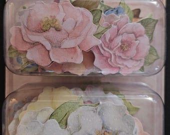 K&Company Floral Layered Accents Paper Embellishments 24 Pieces by Susan Winget