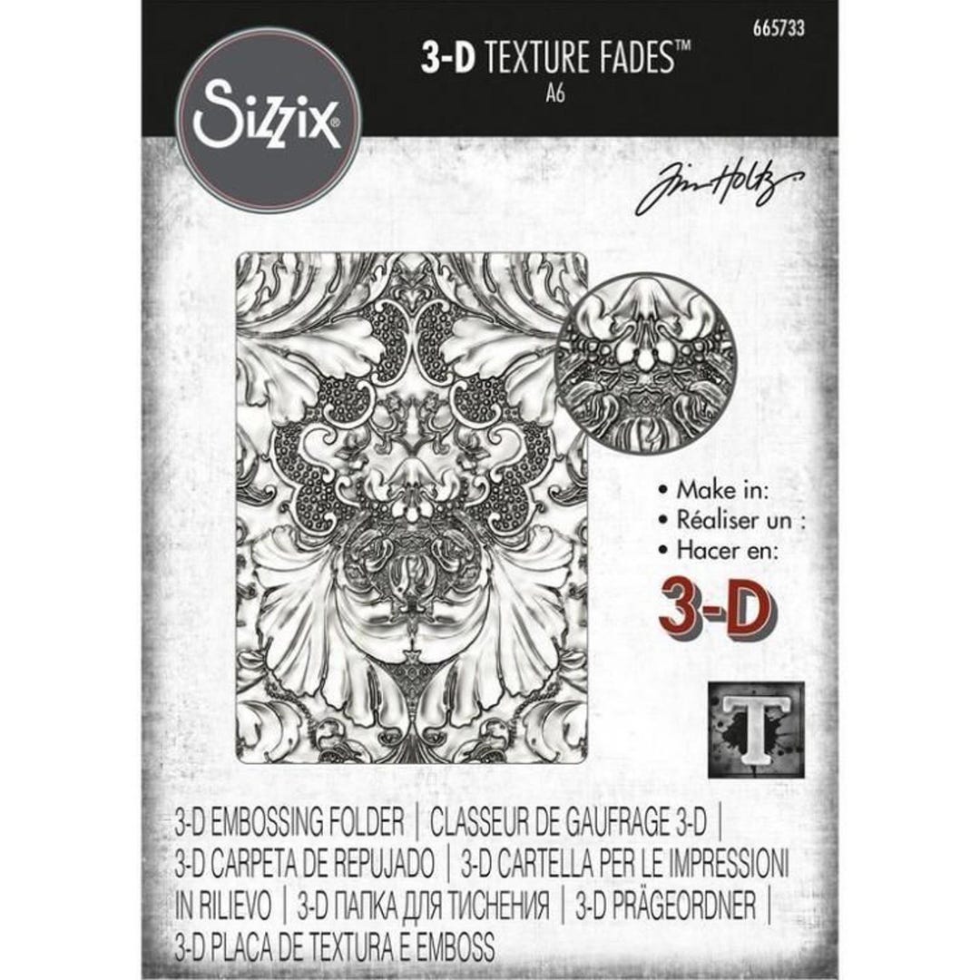 665733 Sizzix 3D Texture Fades Embossing Folder by Tim Holtz Damask - Etsy
