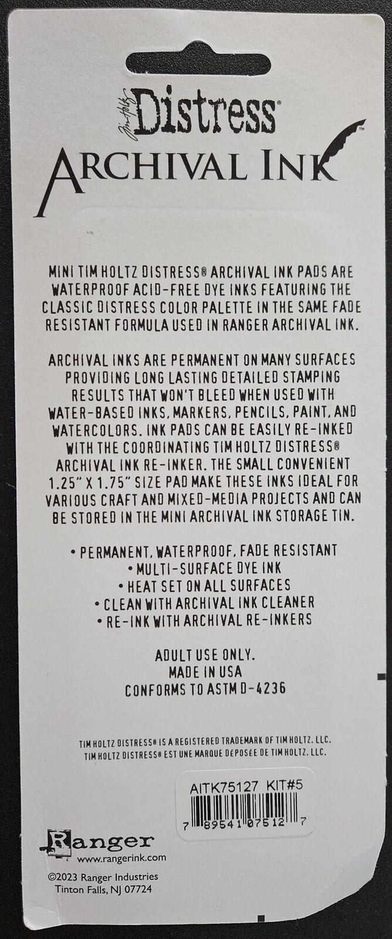 Kit #5 - Distress Archival Ink Mini Tim Holtz Color 4 Pc Set AITK75127 ...