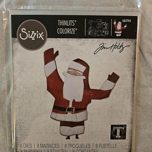 664744 Sizzix Thinlits Colorize Dies Kerstman 8 Dies Papercut Kerstmis #1
