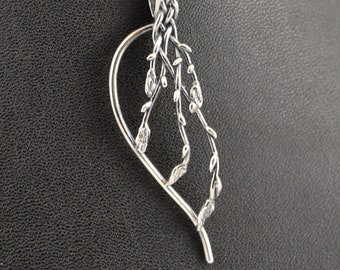 Twig, sterling silver or sterling silver and facetted stone