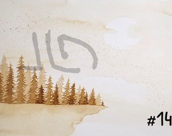 Coffee watercolor - Forest