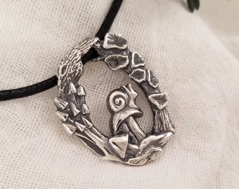 Fungi, sterling silver pendant