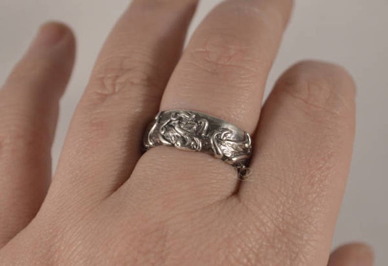 Kraken Ring in Sterling Silver or 10k Gold Etsy