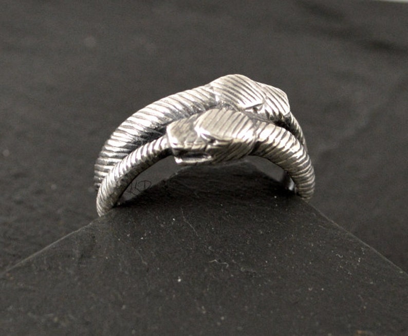 Double Oroboros Sterling Silver or 10k Ring - Etsy