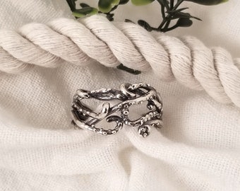 Mini-Tentakloj sterling silver ring