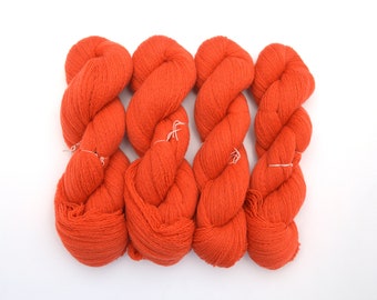 Destash *Delicate* Cashmere Lace Recycled Yarn, *Read Description Carefully*, Sweater Lot, 2900 Yards, Red-Orange, Reclaimed Yarn