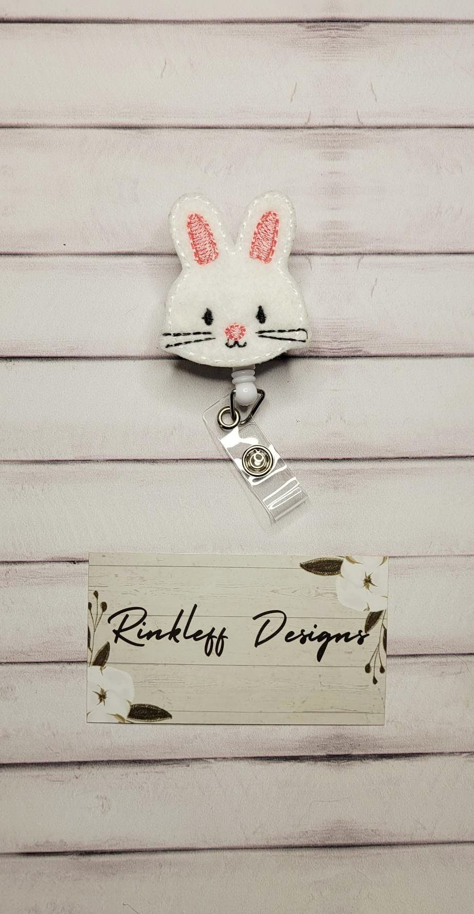 Easter Bunny Badge Reel, Easter Badge Clip, Spring ID Badge, ID Holder,  Nursing Badge Holder, Teacher Name Badge, Pediatric Id Holder, Bunny