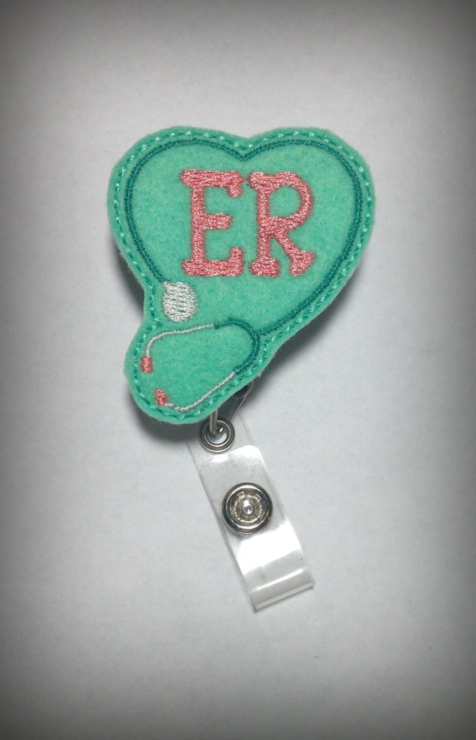 ER Stethoscope Badge Reel-nursing Badge Medical Id - Etsy