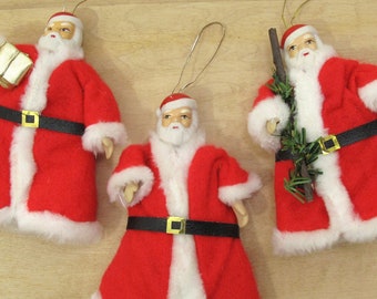 4 Santa Christmas Decorations~~Santa Ornaments~~Santa Tree Topper~~Christmas Tree Topper~~Vintage Santa~~Santa Embellishment~~~~Item #561