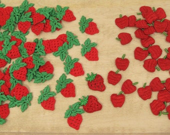 Lot of Apple and Strawberry Appliques~~37 Apple Patches~~52 Strawberry Patches~~Sew On Applique Patches~~Clothing Patches~~Item #540