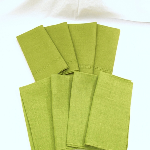 8 Green Fabric Napkins/Placemats~~1970's-1980's~~Textured Fabric Napkins~~Vintage Linens~~Avocado Green Napkins~~Formal Dining~~Item #427