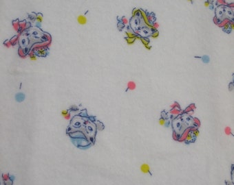 Flannel Fabric~~Vintage Flannel Fabric~~Kittens With Hats Flannel Fabric~~Nursery Decor~~Item #555