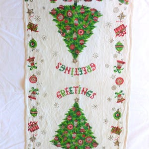 Vintage Christmas Tea Towel~Linen Tea Towel~Holiday Tea Towel~Christmas Tree Tea Towel~Decorative Tea Towel~Kitchen Towel~Holiday Decor~#219 image 3