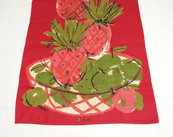 Vintage Vera Tea Towel~~Pineapple Print Tea Towel~~Vintage Dish Towel~~Vera Neumann Tea Towel~~Vera Neumann Towel~~Kitsch Kitchen~~Item #510