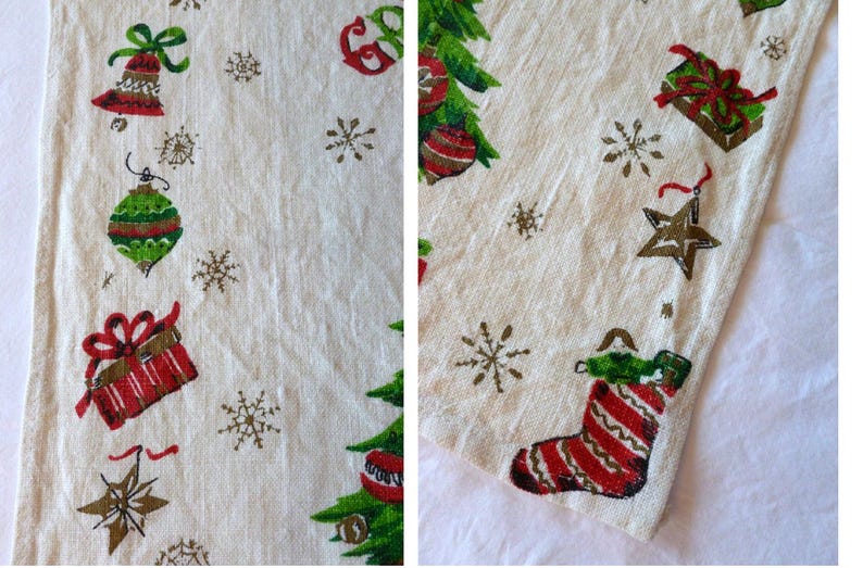 Vintage Christmas Tea Towel~Linen Tea Towel~Holiday Tea Towel~Christmas Tree Tea Towel~Decorative Tea Towel~Kitchen Towel~Holiday Decor~#219 image 9