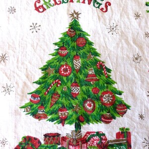 Vintage Christmas Tea Towel~Linen Tea Towel~Holiday Tea Towel~Christmas Tree Tea Towel~Decorative Tea Towel~Kitchen Towel~Holiday Decor~#219 image 2