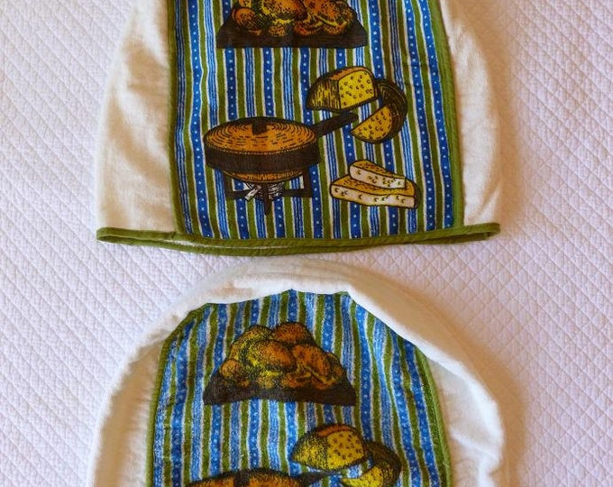 Vintage Set of 2 Terry Cloth Covers Toaster Mixer 1970's Kitsch Toaster
