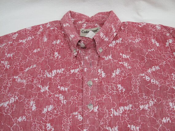 Cook St Hawaiian Shirt~~Red Hawaiian Shirt~~Hibis… - image 3