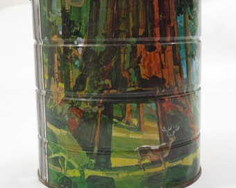 Yosemite Coffee Can~~National Park Coffee Can~~Vintage Metal Coffee Can~~Coffee Can 0309R~~Upcycle Coffee Can~~Deer Coffee Can~~Item #517