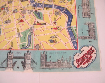 Paper Napkin of London~~~Vintage English Ephemera~~London Souvenir~~Souvenir Napkin~~English Souvenir~~Vintage Paper Napkin~~~~Item #546