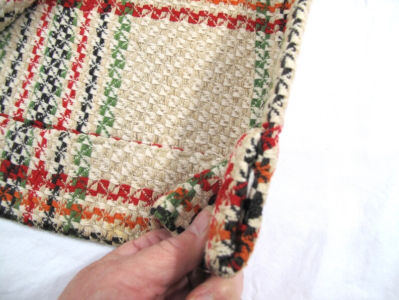 Woven Fabric Blanket Material~~Rustic Plaid Fabric~~Plaid Woven Curtain Panel~~Vintage Plaid Fabric~~Repurposed Plaid Blanket~~~Item #407