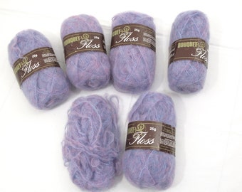 Spinrite Yarns~~~Bouquet Floss Mohair Blend Yarn~~Vintage Canadian Yarn~~6 Skeins Mohair Blend Yarn~~Lavender Purple Yarn~~~Item #552