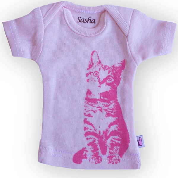 Sasha Doll & MSD sized T-Shirt - Pink Kitten