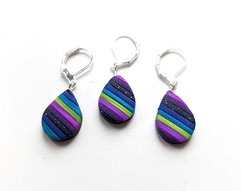 Wicked Drop Stitch Markers. Set of 3. Universal. Knitting and crochet. Ready to ship