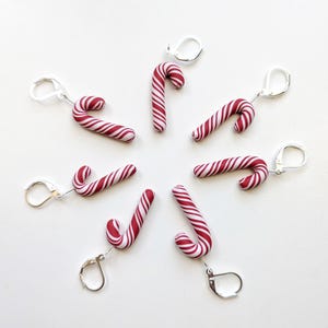 Candy Cane Stitch Marker. Universal for knitting and crochet. Christmas. Ready to ship