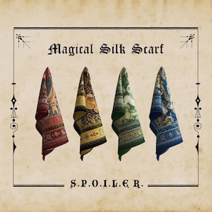 Magical Silk Scarf, Square, Wizard School House, Witch, Accessories, Wizarding World, Unique Design, House Pride, Medieval Art