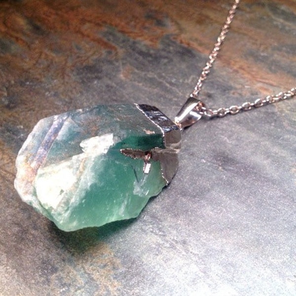 Haze no. 1 - apatite quartz crystal pendant necklace