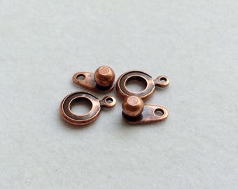 Antique Copper Clasp Set - 2 pair