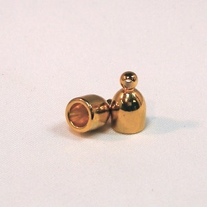 4mm Gold Plated Bullet End Caps - 1 pair