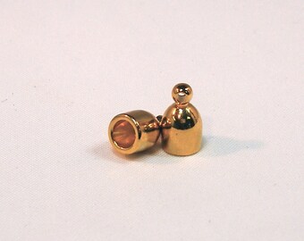 4mm Gold Plated Bullet End Caps - 1 pair