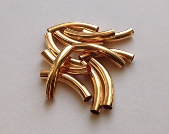 4mm-ID Gold Plated Tubes - 12 pieces