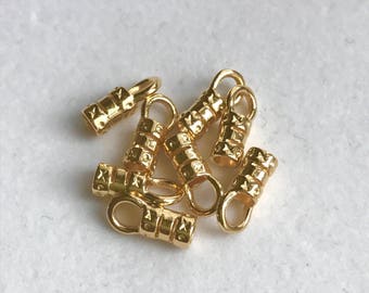 2.5mm Gold Plated Barrel Crimp End - 4 pair