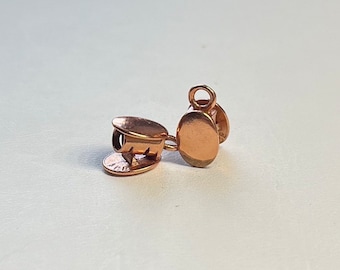 3mm Copper Hidden Crimp End Caps - 1 pair