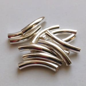 4mm-ID Silver Plated Tubes - Tube Bead - 12 pieces